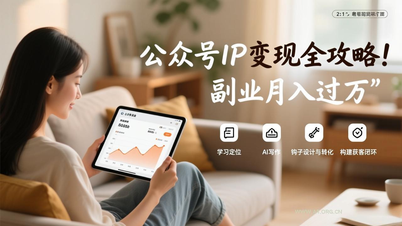 公众号IP变现全攻略,学习定位、AI写作、钩子设计与转化,构建获客闭环,副业月入过万-小红泡