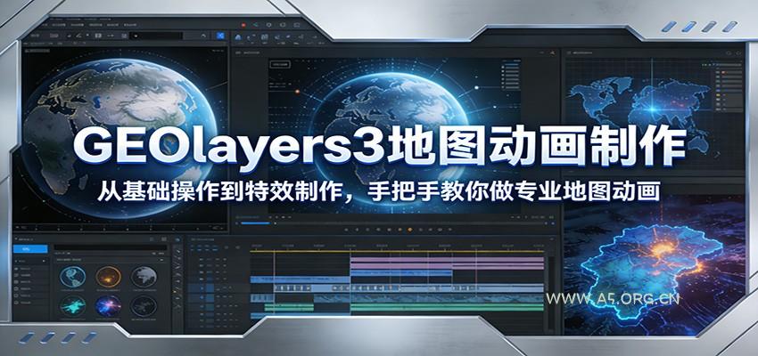 GEOlayers3地图动画制作:从基础操作到特效制作,手把手教你做专业地图动画-小红泡