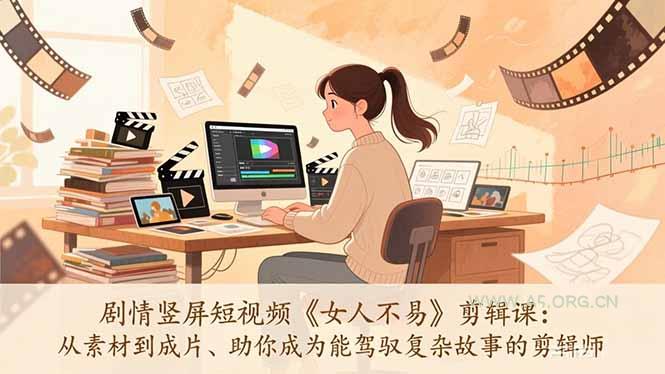 剧情竖屏短视频《女人不易》剪辑课:从素材到成片、助你成为能驾驭复杂故事的剪辑师-小红泡