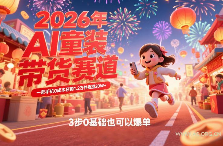 AI童装新春带货赛道,一部手机0成本狂销1.2万件喜提20W+,3步0基础也可以爆单-小红泡