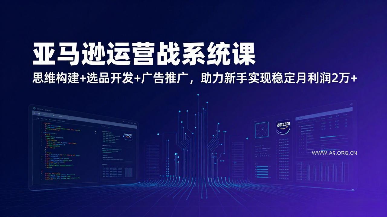 亚马逊运营实战系统课,思维构建+选品开发+广告推广,助力新手实现稳定月利润2万+(更新-小红泡