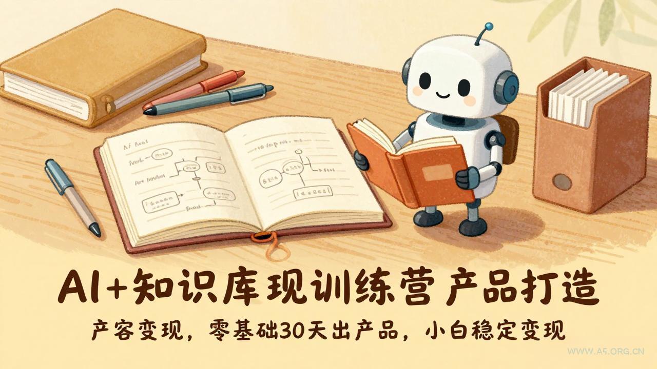 AI+知识库变现训练营,产品打造、内容创作、全平台变现,零基础30天出产品,小白稳定变现-小红泡