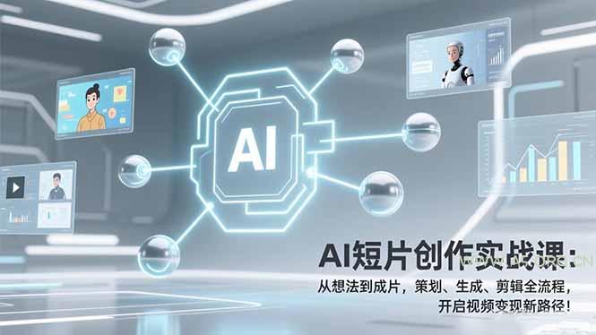 AI短片创作实战课:从想法到成片,策划、生成、剪辑全流程,开启视频变现新路径!-小红泡