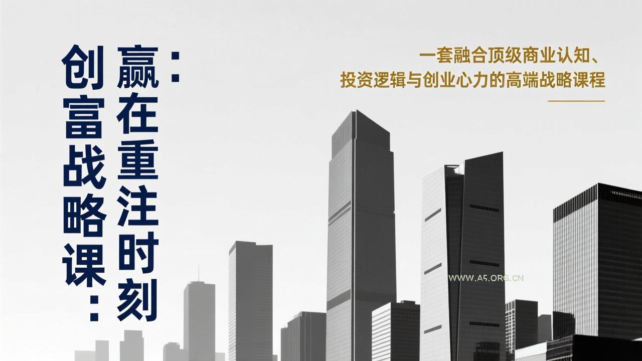 《创富战略课:赢在重注时刻》一套融合顶级商业认知、投资逻辑与创业心力的高端战略课程-小红泡
