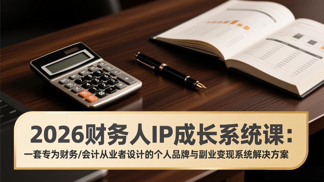 2026财务人IP成长系统课:一套专为财务/会计从业者设计的个人品牌与副业变现系统解决方案-小红泡