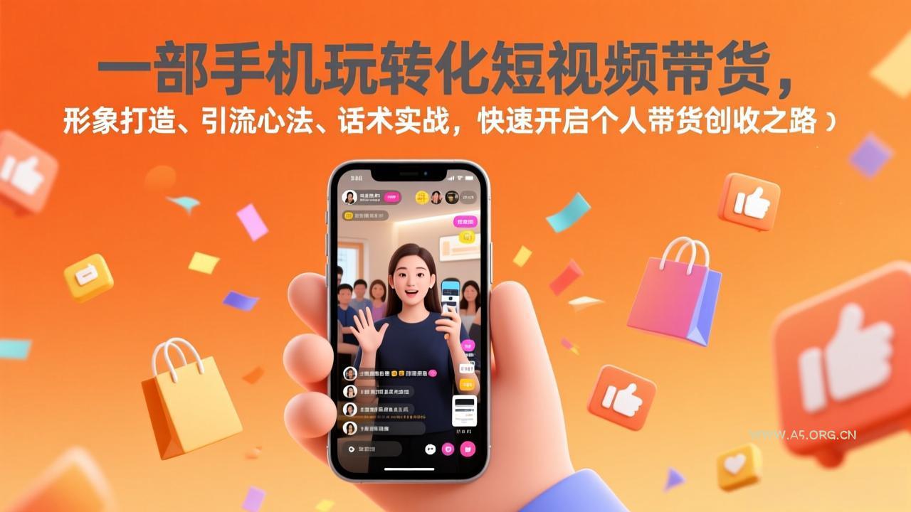 一部手机玩转化短视频带货,形象打造、引流心法、话术实战,快速开启个人带货创收之路-小红泡