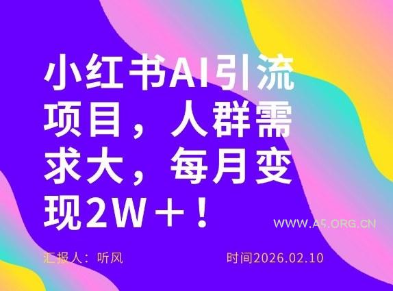 她通过这个AI项目每月做到2W＋的收入，最新小红书AI项目，人群需求大！-小红泡