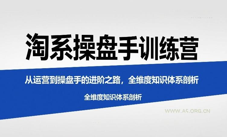 淘系操盘手训练营，​从运营到操盘手的进阶之路，全维度知识体系剖析(更新)-小红泡