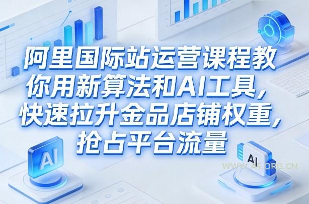 阿里国际站运营课程，教你用新算法和AI工具，快速拉升金品店铺权重，抢占平台流量(更新2026)-小红泡