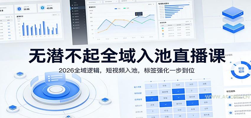 无潜不起全域入池直播课:2026全域逻辑,短视频入池,标签强化一步到位-小红泡