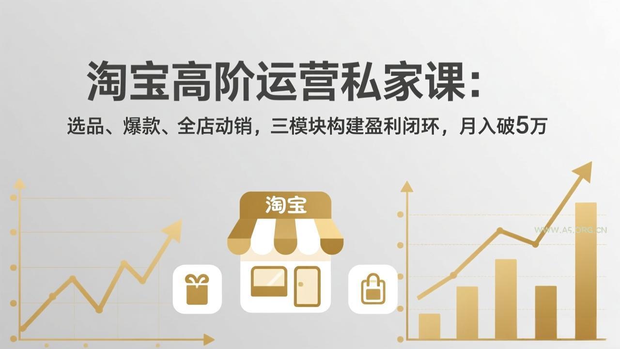 淘宝高阶运营私家课:选品、爆款、全店动销,三模块构建盈利闭环,月入破5万(更新26年2月-小红泡