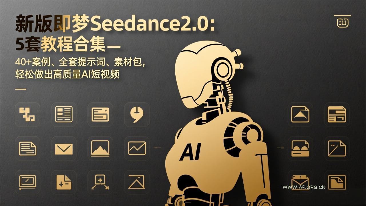 新版即梦Seedance2.0:5套教程合集,40+案例、全套提示词、素材包,轻松做出高质量AI短视频-小红泡