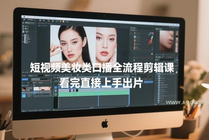 短视频美妆类口播全流程剪辑课,看完直接上手出片-小红泡