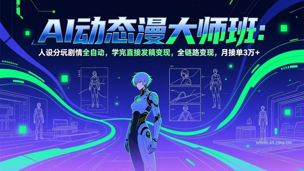 AI动态漫剧大师班：人设分镜剧情全自动，学完直接发稿变现，全链路变现，月接单3万+-小红泡
