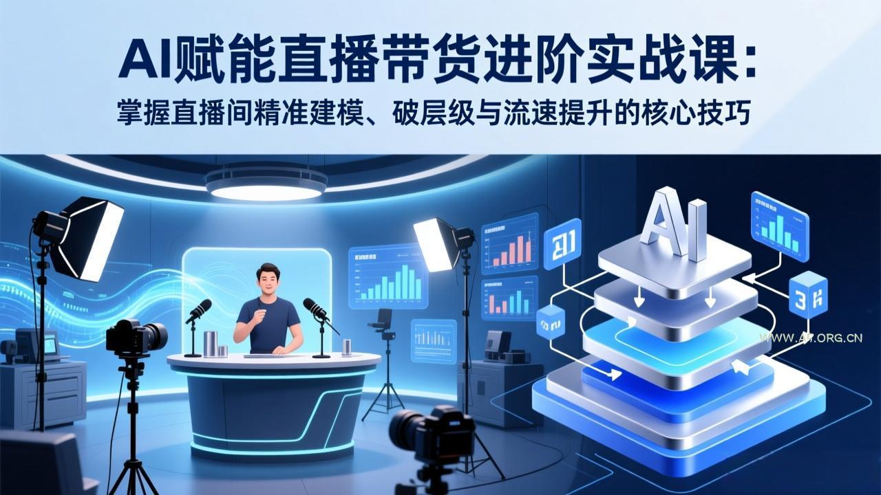 AI赋能直播带货进阶实战课:掌握直播间精准建模、破层级与流速提升的核心技巧-小红泡