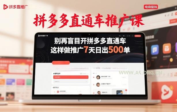 拼多多直通车推广课，别再盲目开拼多多直通车，这样做推广7天日出500单-小红泡