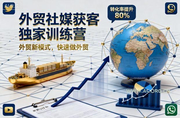 外贸社媒获客独家训练营,外贸新模式,快速做外贸(更新26年2月)-小红泡