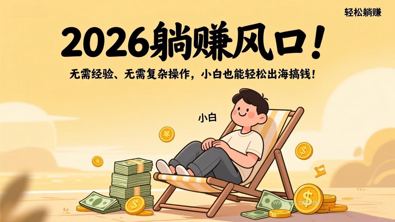 2026躺赚风口!无需经验、无需复杂操作,小白也能轻松出海搞钱!-小红泡