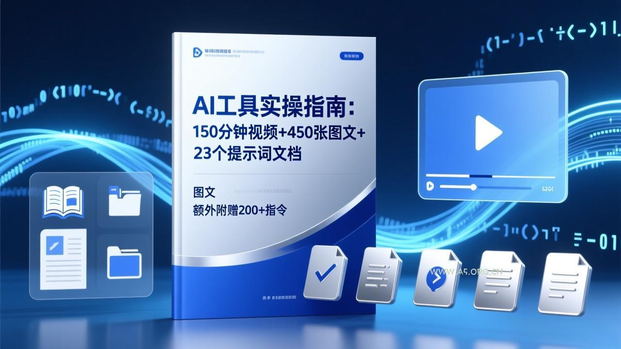 AI工具实操指南:150分钟视频+450张图文+23个提示词文档,额外附赠200+指令-小红泡