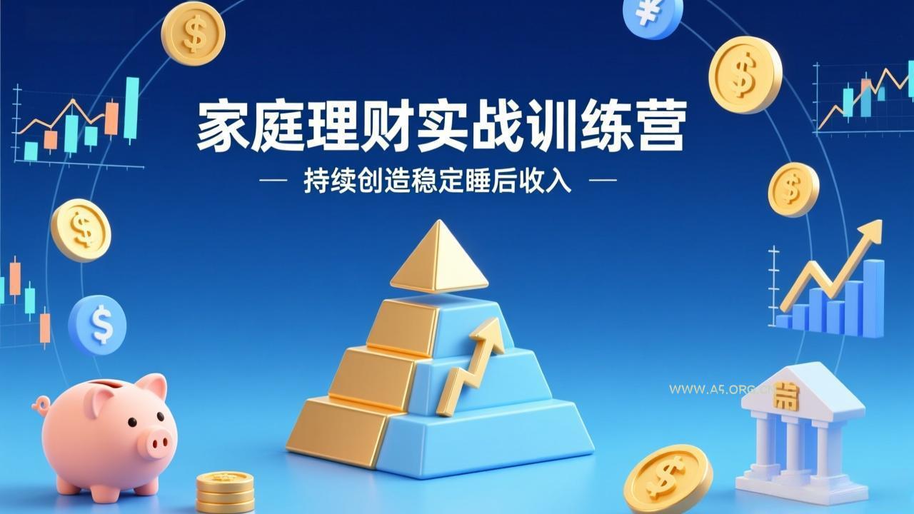 家庭理财实战训练营:从0到1建体系,三阶进阶层层递进,助你持续创造稳定睡后收入-小红泡