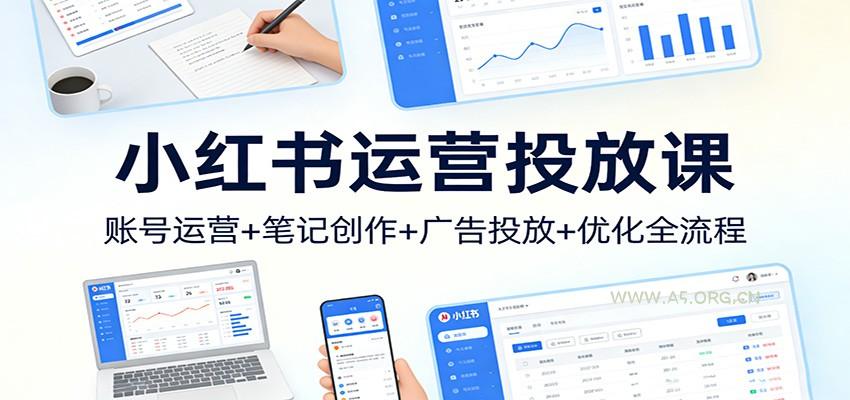 小红书运营投放课:账号运营+笔记创作+广告投放+优化全流程-小红泡