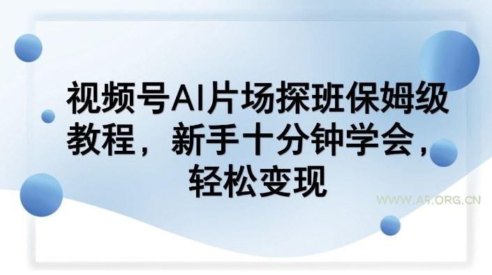 视频号AI片场探班保姆级教程,新手十分钟学会,轻松变现-小红泡