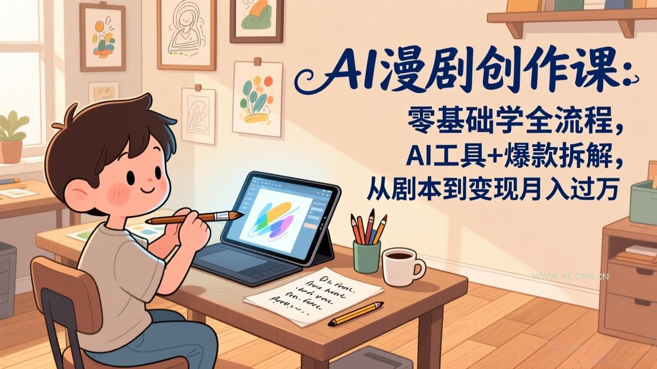AI漫剧创作课：零基础学全流程，AI工具+爆款拆解，从剧本到变现月入过万-小红泡