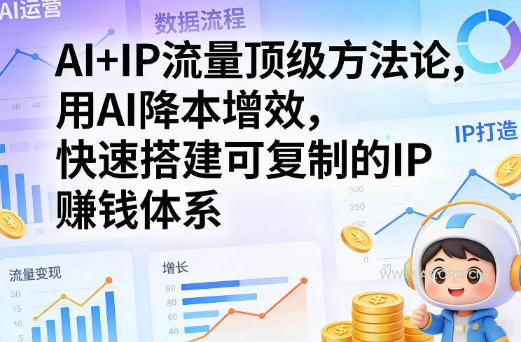 AI+IP流量顶级方法论,用AI降本增效,快速搭建可复制的IP賺钱体系-小红泡