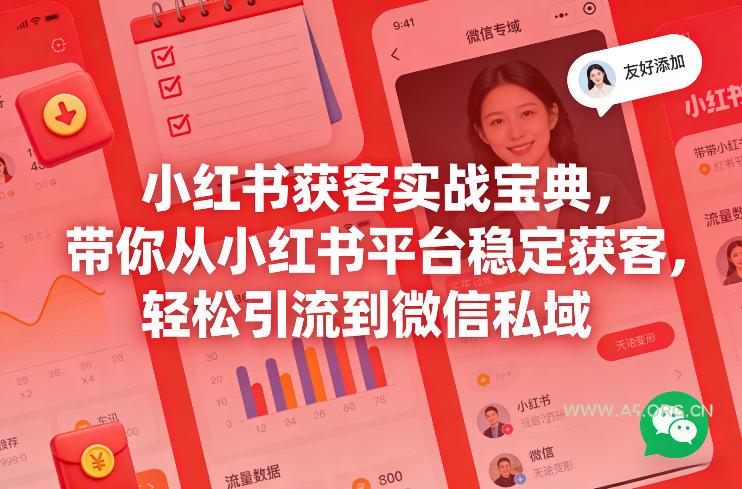 小红书获客实战宝典,带你从小红书平台稳定获客,轻松引流到微信私域-小红泡