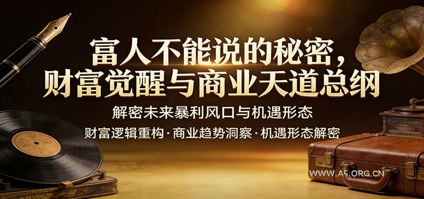 富人不能说的秘密,财富觉醒与商业天道总纲,解密未来暴利风口与机遇形态-小红泡