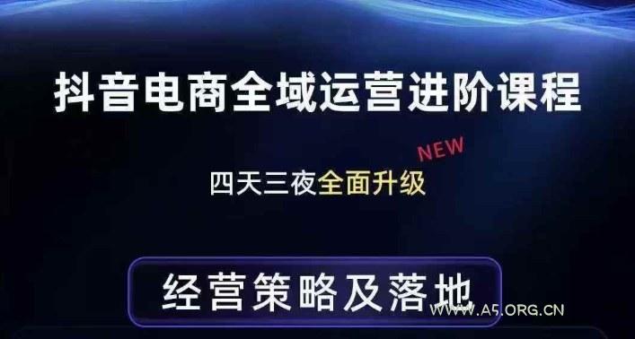 抖音电商全域运营进阶课程，经营策略及落地，全链路拆解直击底层逻辑-小红泡