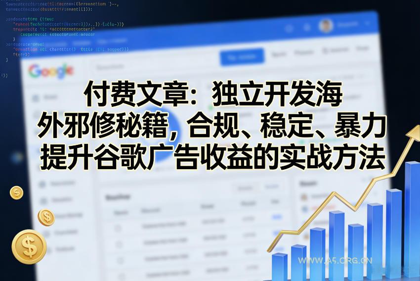 付费文章：独立开发海外邪修秘籍，合规、稳定、暴力提升谷歌广告收益的实战方法-小红泡