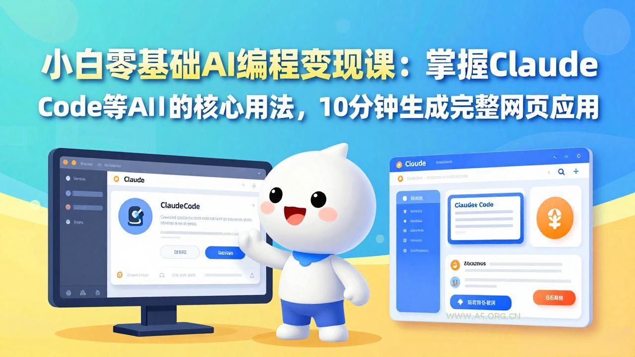 小白零基础AI编程变现课：掌握Claude Code等AI工具的核心用法，10分钟生成完整网页应用-小红泡