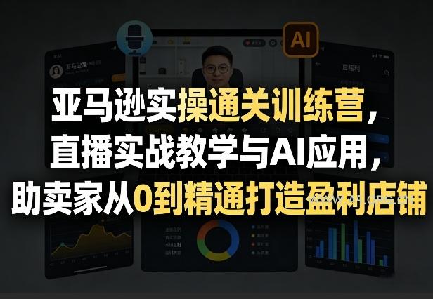 亚马逊实操通关训练营,直播实战教学与AI应用,助卖家从0到精通打造盈利店铺(更新3月)-小红泡