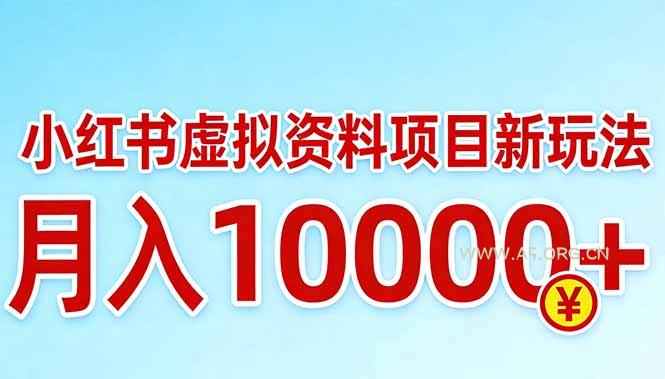 小红书虚拟资料项目最新玩法,月入10000+-小红泡