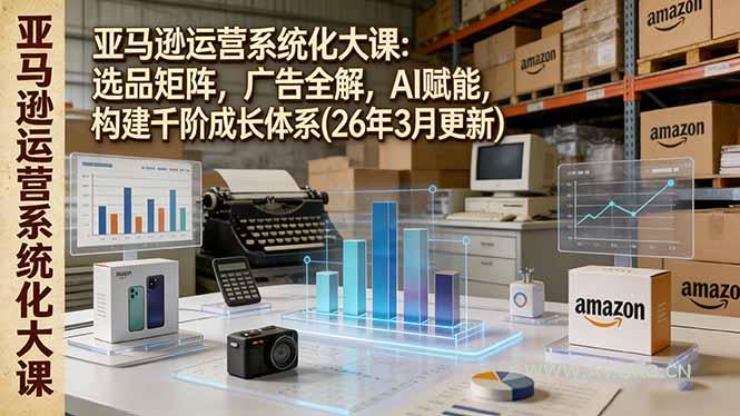 亚马逊运营系统化大课:选品矩阵,广告全解,AI赋能,构建千阶成长体系(26年3月更新-小红泡
