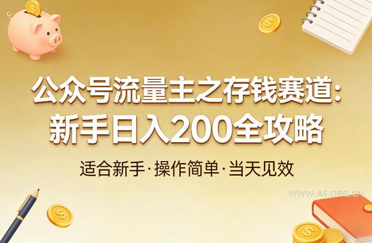 公众号流量主之存钱赛道，贴合当下需求，适合新手，一天收益2张-小红泡