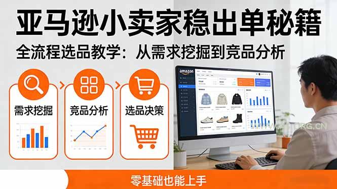 亚马逊小卖家稳出单秘籍:全流程选品教学,从需求挖掘到竞品分析,零基础也能上手-小红泡
