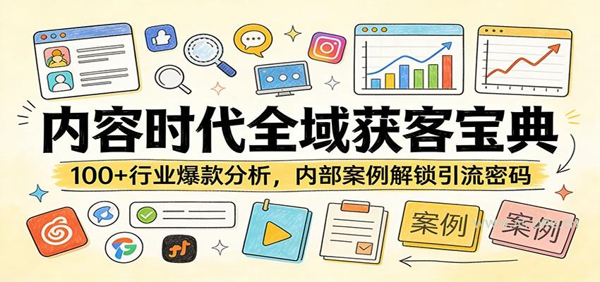 内容时代全域获客宝典:100+行业爆款分析,内部案例解锁引流密码-小红泡