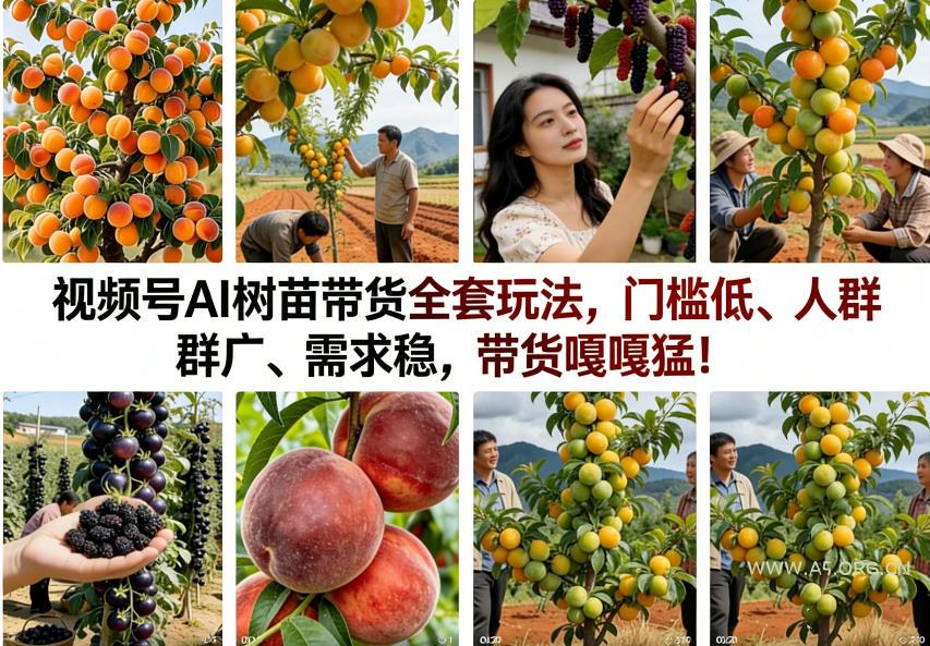 视频号AI树苗带货全套玩法，门槛低、人群广、需求稳，带货嘎嘎猛！-小红泡