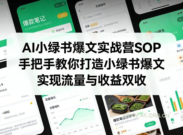 AI小绿书爆文实战营SOP,手把手教你打造小绿书爆文,实现流量与收益双收-小红泡