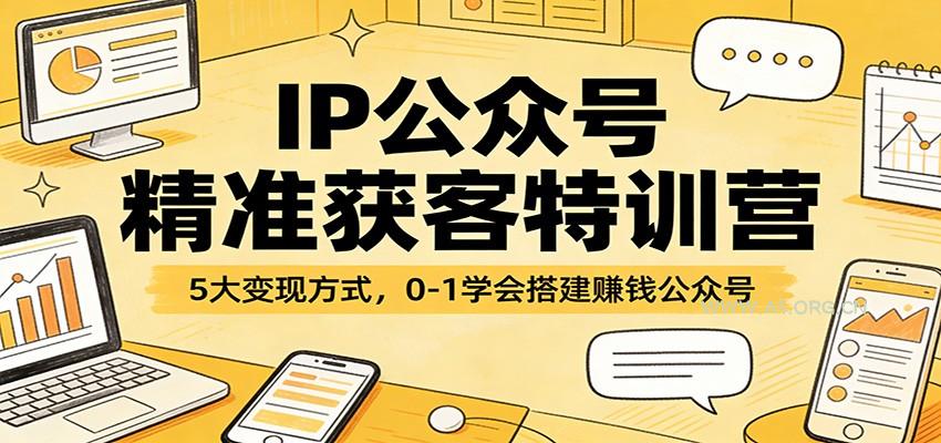 IP公众号精准获客特训营：5大变现方式，0-1学会搭建赚钱公众号-小红泡