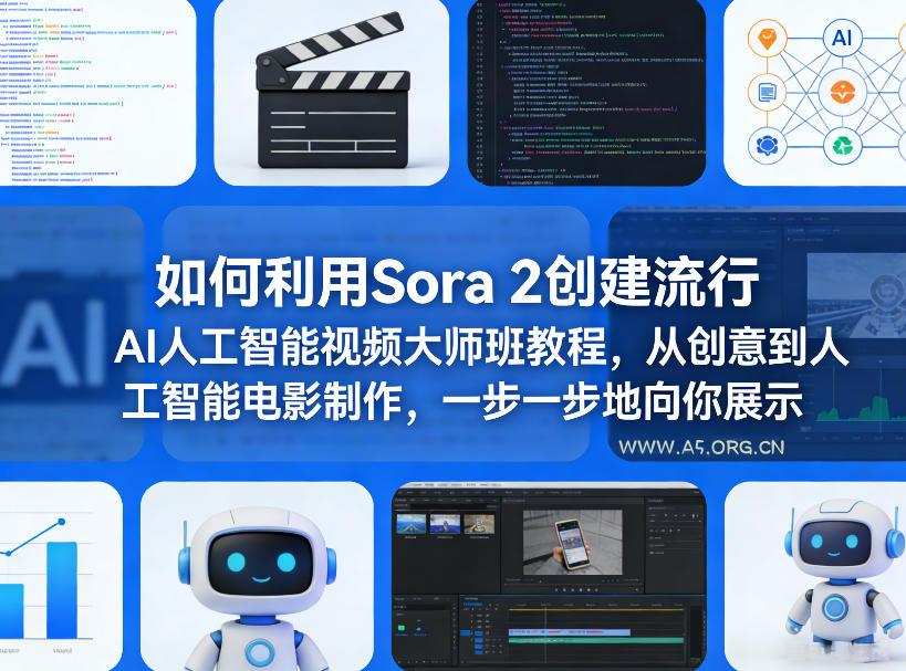 如何利用Sora 2创建流行AI人工智能视频大师班教程,从创意到人工智能电影制作,一步一步地向你展示-小红泡