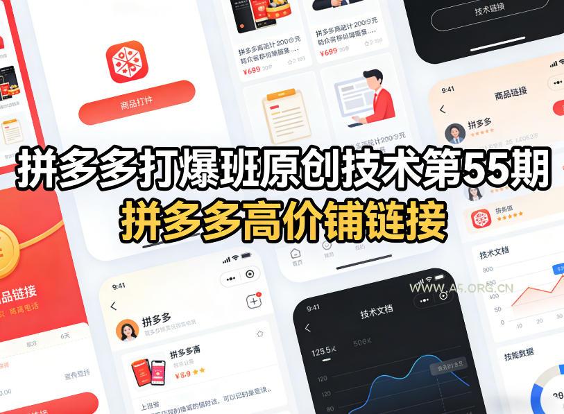 拼多多打爆班原创技术第55期，拼多多高价铺链接-小红泡