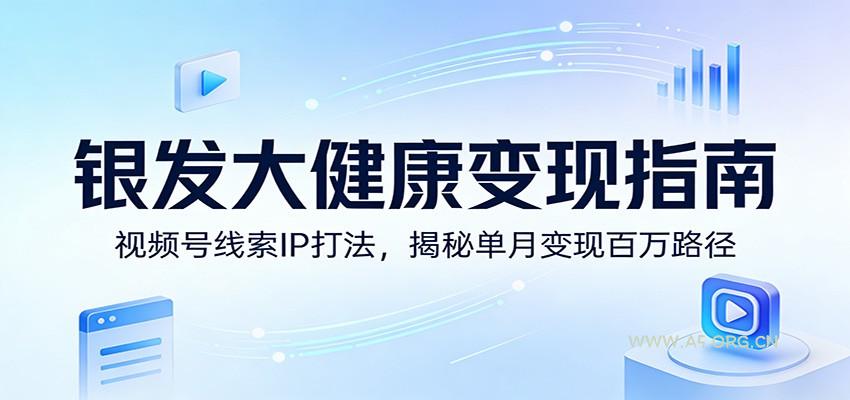 银发大健康变现指南:视频号线索IP打法,揭秘单月变现百万路径-小红泡