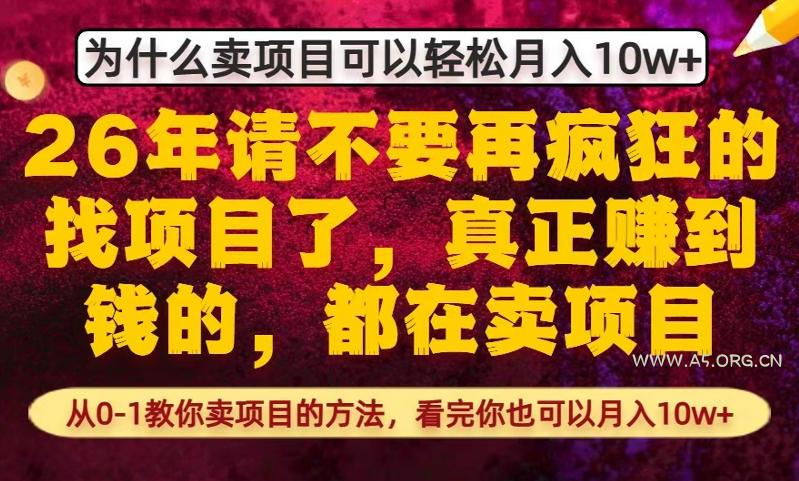 为什么真正賺到钱的都在卖项目,从0-1教你卖项目的方法,看完你也可以月入10w+【揭秘】-小红泡