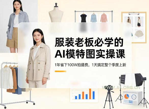 服装老板必学的AI模特图实操课,1年省下100W拍摄费,1天搞定整个季度上新-小红泡