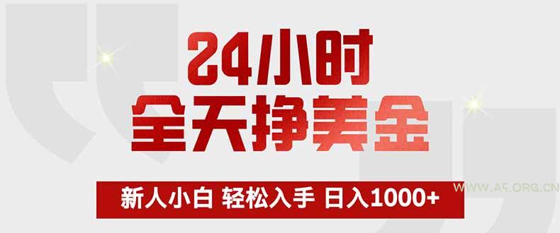 24小时全天挣美金,新人小白轻松入手,长期稳定,日入1000+-小红泡