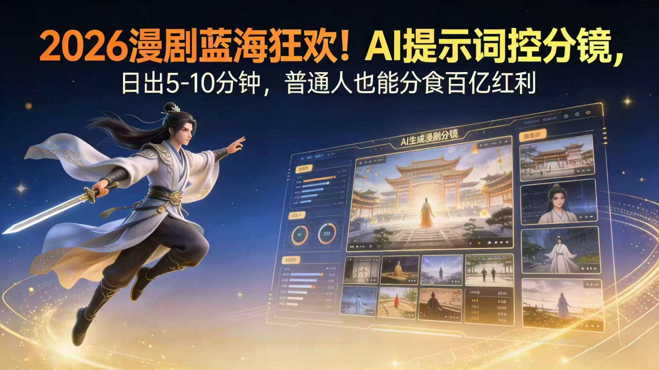 2026漫剧红利实锤! AI 提示词控分镜, 普通人也能轻松月入过万-小红泡
