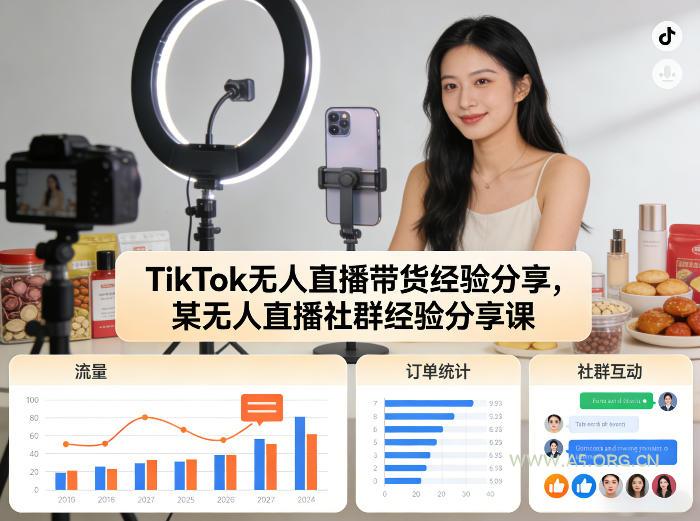 TikTok无人直播带货经验分享，某无人直播社群经验分享课-小红泡